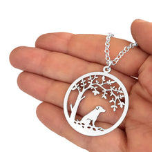 Load image into Gallery viewer, Jack Russell Pendant Necklace - Silver - Tree Of Life - WeeSopyDog