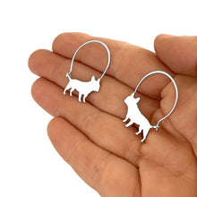 Load image into Gallery viewer, French Bulldog Bracelet and Hoop Earrings SET - Silver/14K Gold-Plated |Line