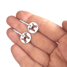 Load image into Gallery viewer, Poodle Hoop Earrings - Silver - WeeShopyDog
