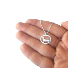 Load image into Gallery viewer, Dachshund Necklace, Bracelet and Dangle Earrings SET - Silver |Line Oval - WeeShopyDog