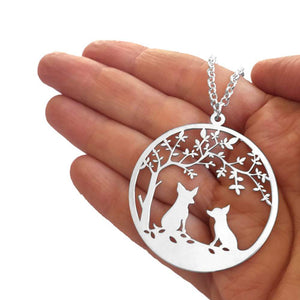 Chihuahua Tree Of Life Pendant Necklace - Silver/14K Gold-Plated - WeeShopyDog