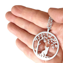 Load image into Gallery viewer, Yorkie Necklace - Silver Pendant Tree Of Life - WeeShopyDog