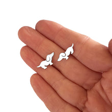 Load image into Gallery viewer, Dachshund Stud Earrings - Silver/14K Gold-Plated |Dog Fun - WeeShopyDog