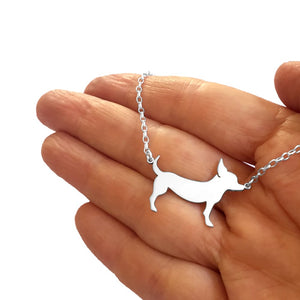 Chihuahua Pendant Necklace - Silver |Line - WeeShopyDog