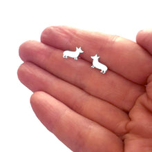 Load image into Gallery viewer, Corgi Stud Earrings - Silver/14K Gold-Plated |Line - WeeShopyDog