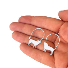 Load image into Gallery viewer, Pug Hoop Earrings - Silver/14K Gold-Plated |Line - WeeShopyDog
