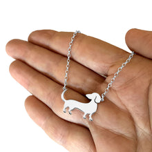 Load image into Gallery viewer, Dachshund Pendant - Silver Necklace  - WeeShopyDog