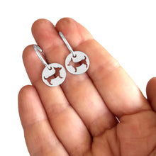 Load image into Gallery viewer, Chihuahua Charm Hoop Earrings - Silver/14K Gold-Plated |Line Circle