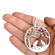 Load image into Gallery viewer, Cat Pendant - Tree Of Life Silver Necklace - WeeShopyDog