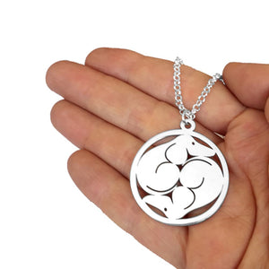 Dachshund Yin Yang Pendant Necklace - Silver/14K Gold-Plated - WeeShopyDog