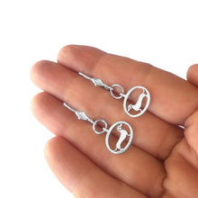Load image into Gallery viewer, Dachshund Necklace, Bracelet and Dangle Earrings SET - Silver |Line Oval - WeeShopyDog