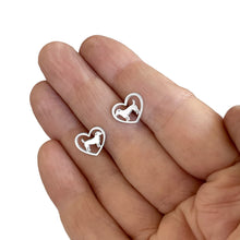 Load image into Gallery viewer, Jack Russell Necklace and Stud Earrings SET - Silver/14K Gold-Plated |Heart