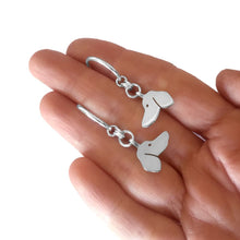 Load image into Gallery viewer, Dachshund Hoop Dangle Earrings - Silver |Side - WeeShopyDog