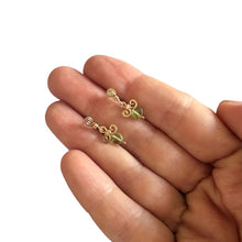Load image into Gallery viewer, Boho Light - 14K Gold Filled and Peridot - Dangle Stud Earrings - WeeShopyDog