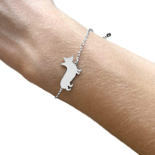 Load image into Gallery viewer, Corgi Bracelet and Stud Earrings SET - Silver/14K Gold-Plated |Line - WeeShopyDog