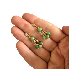Load image into Gallery viewer, Boho Chandelier - 14K Gold Filled and Chrysoprase - Dangle Stud Earrings - WeeShopyDog