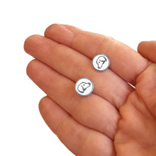 Load image into Gallery viewer, Dachshund Long Haired Stud Earrings - Silver - WeeShopyDog