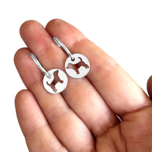 Load image into Gallery viewer, Beagle Hoop Dangle Earrings - Silver - WeeShopyDog