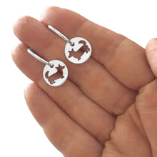 Load image into Gallery viewer, Cardigan Corgi Hoop Earrings - Silver Charm - WeeShopyDog