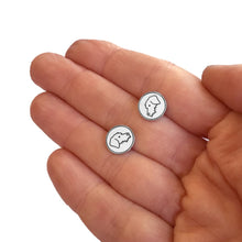 Load image into Gallery viewer, Dachshund Wire Haired Stud Earrings - Silver - WeeShopyDog