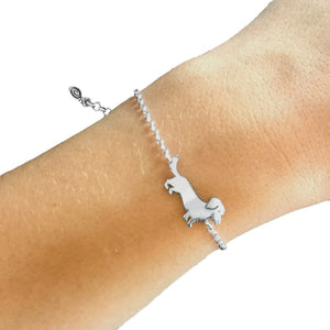 Dachshund Bracelet SET - Silver Wire Haired - WeeShopyDog