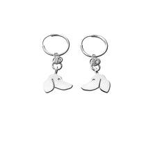 Load image into Gallery viewer, Dachshund Hoop Dangle Earrings - Silver |Side - WeeShopyDog