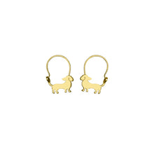 Load image into Gallery viewer, Dachshund Hoop Earrings - Silver/14K Gold-Plated |Beauty - WeeShopyDog
