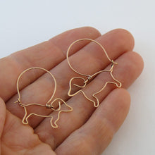 Load image into Gallery viewer, Dachshund Hoop Earrings - 14K Gold Filled/Silver |Wire - WeeShopyDog