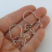 Load image into Gallery viewer, Dachshund Hoop Earrings - 14K Gold Filled/Silver |Wire - WeeShopyDog