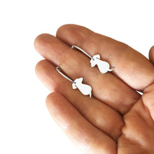 Load image into Gallery viewer, Dachshund Hoop Dangle Earrings - Silver |Friend - WeeShopyDog