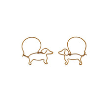 Load image into Gallery viewer, Dachshund Hoop Earrings - 14K Gold Filled/Silver |Wire - WeeShopyDog
