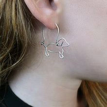 Load image into Gallery viewer, Dachshund Hoop Earrings - 14K Gold Filled/Silver |Wire - WeeShopyDog