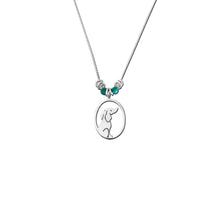 Load image into Gallery viewer, Dachshund Pendant Necklace - Silver Turquoise |Image - WeeShopyDog