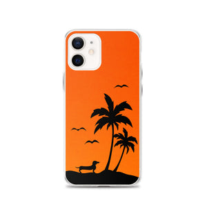 Dachshund Palm Tree - iPhone Case