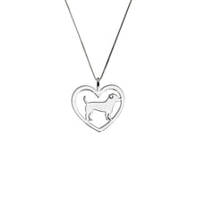 Load image into Gallery viewer, Jack Russell Necklace - Silver Heart Pendant - WeeShopyDog
