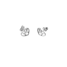 Load image into Gallery viewer, Jack Russell Stud Earrings - Silver Heart - WeeShopyDog
