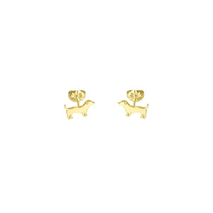 Jack Russell Earrings - 14K Gold-Plated Stud - WeeShopyDog
