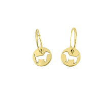 Load image into Gallery viewer, Jack Russell Hoop Dangle Earrings - 14K Gold-Plated - WeeShopyDog
