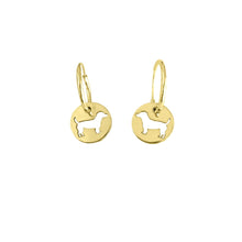 Load image into Gallery viewer, Jack Russell Hoop Dangle Earrings - 14K Gold-Plated - WeeShopyDog