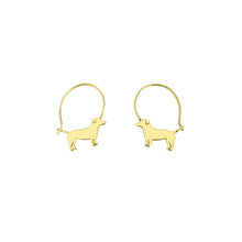 Load image into Gallery viewer, Jack Russell Hoop Earrings - 14K Gold-Plated - WeeShopyDog