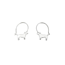 Load image into Gallery viewer, Jack Russell Hoop Earrings - Silver - WeeShopyDog