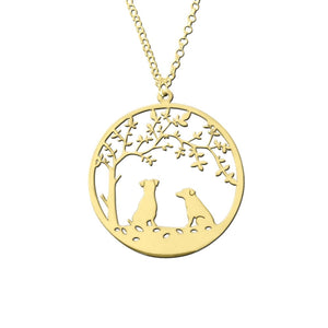 Jack Russell Necklace - 14K Gold-Plated - Tree Of Life - WeeSopyDog
