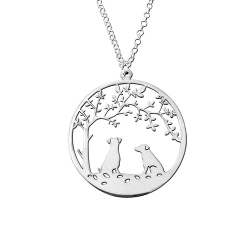 Jack Russell Pendant Necklace - Silver - Tree Of Life - WeeSopyDog