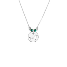 Load image into Gallery viewer, Dachshund Pendant Necklace - Silver Turquoise |Line Circle - WeeShopyDog