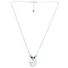 Load image into Gallery viewer, Dachshund Pendant Necklace - Silver Turquoise |Line Circle - WeeShopyDog