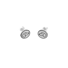 Load image into Gallery viewer, Dachshund Smooth Haired Stud Earrings - Silver - WeeShopyDog