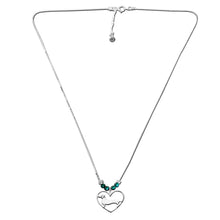 Load image into Gallery viewer, Dachshund Pendant Necklace- Silver Turquoise |Line Heart - WeeShopyDog