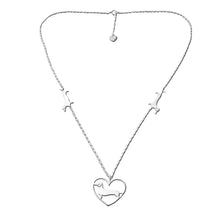 Load image into Gallery viewer, Dachshund Pendant Necklace - Silver |Line Heart 2 Line - WeeShopyDog