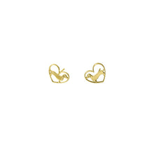 Load image into Gallery viewer, Dachshund Stud Earrings - Silver/14K Gold-Plated |Line Heart - WeeShopyDog