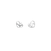 Load image into Gallery viewer, Dachshund Stud Earrings - Silver/14K Gold-Plated |Line Heart - WeeShopyDog